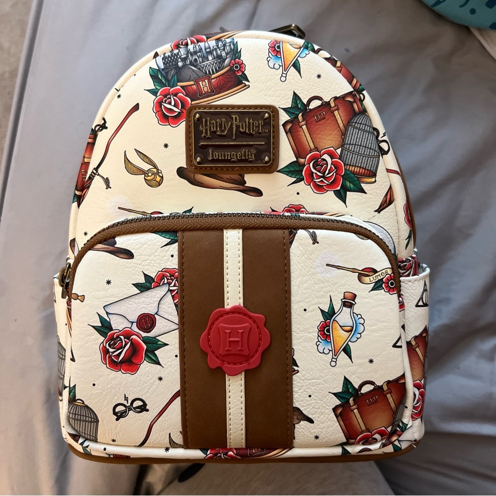 Loungefly Harry Potter Cream and Brown Backpack